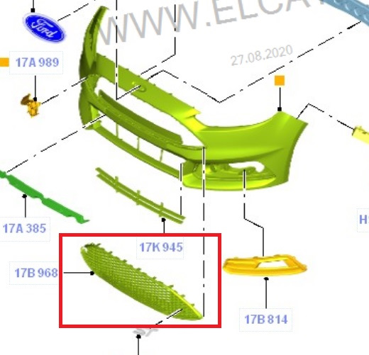 Схема переднего бампера форд фокус 3