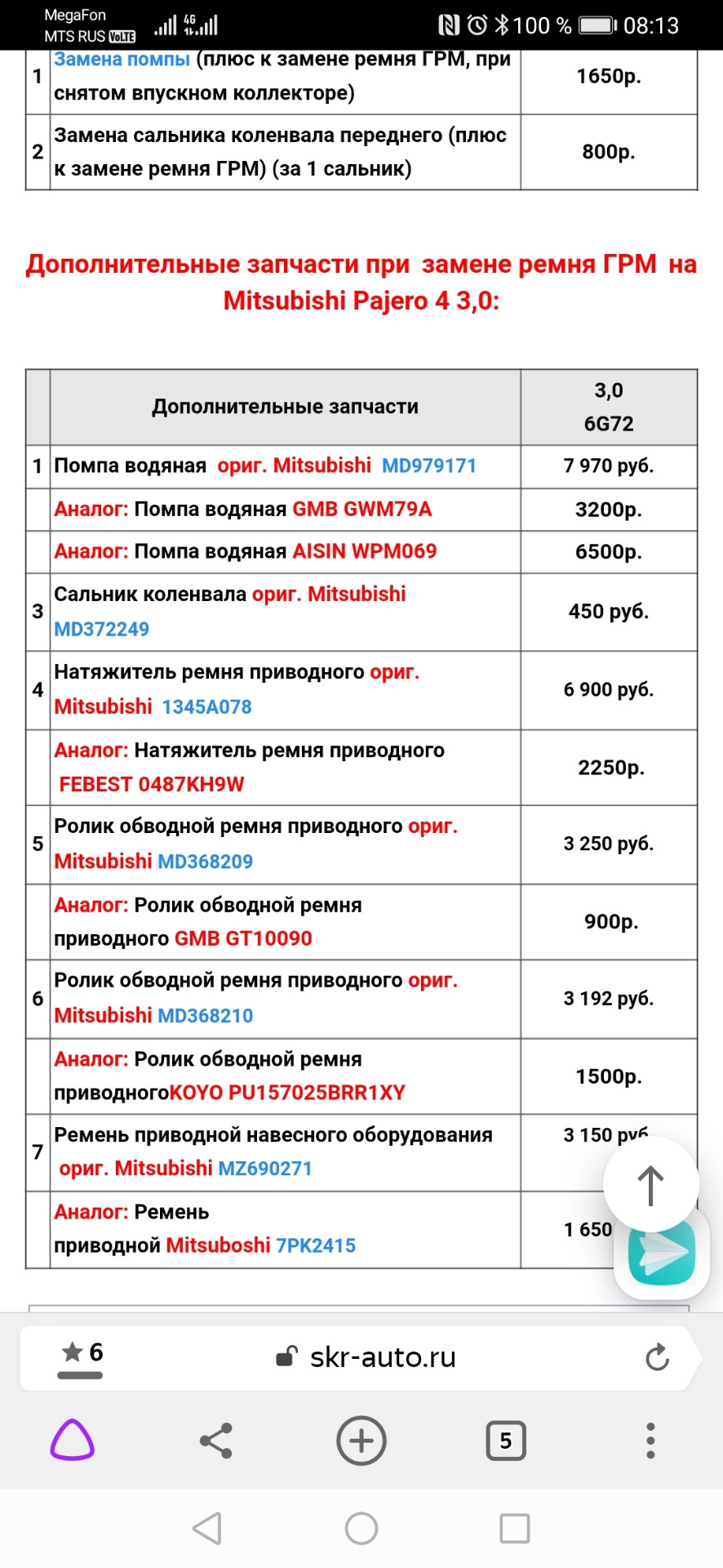 WPM069 Помпа водяная AISIN | Запчасти на DRIVE2