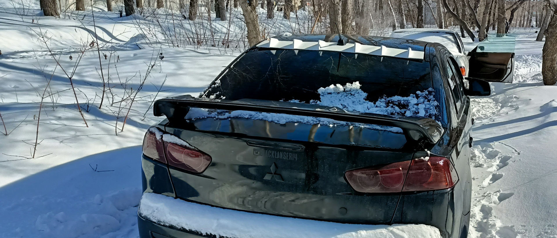 Козырек на крышу Лансер 10 — Mitsubishi Lancer X, 2 л, 2007 года ...