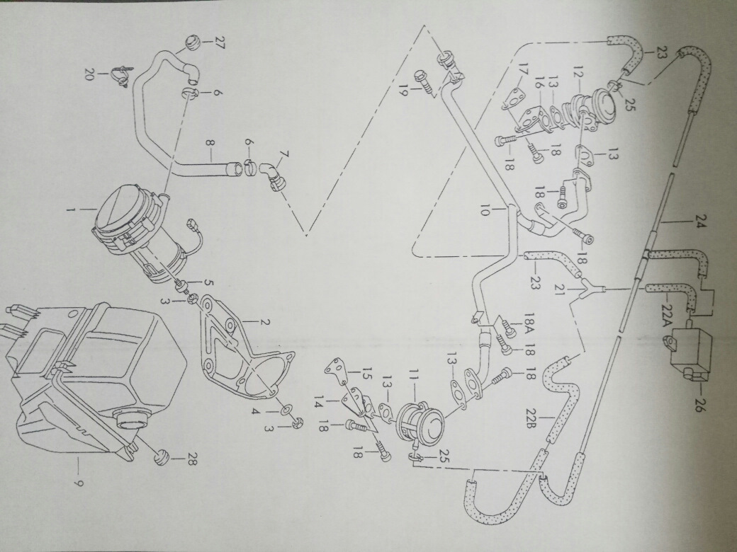 Схема вакуумных трубок 4d56