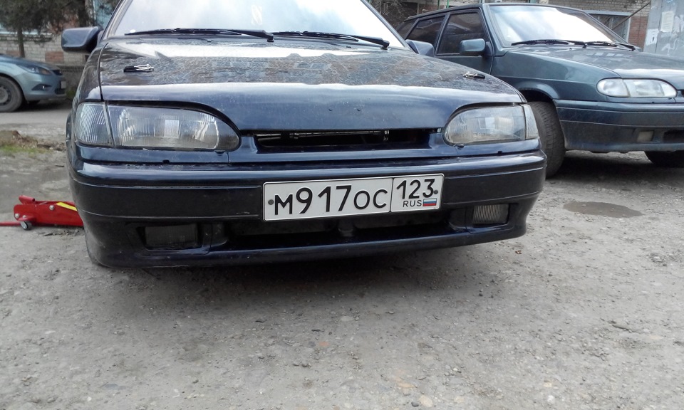 Фары в черный мат и ксенон в ПТФ — Lada 2114, 1,6 л, 2008 года ...