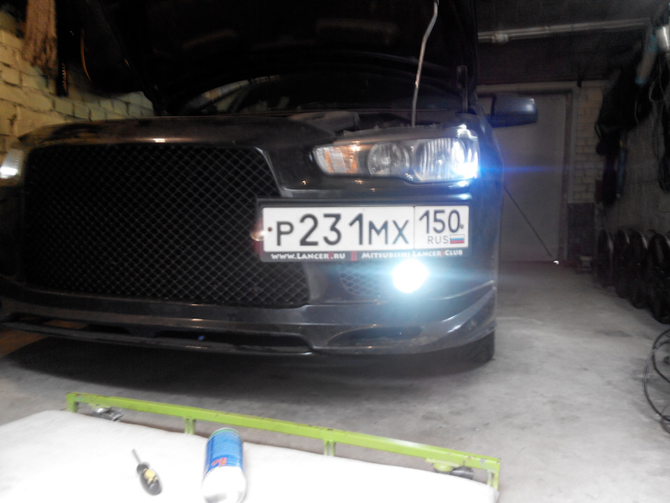 Линзованные ПТФ — Mitsubishi Lancer X, 9,9 л, 2008 года | стайлинг | DRIVE2