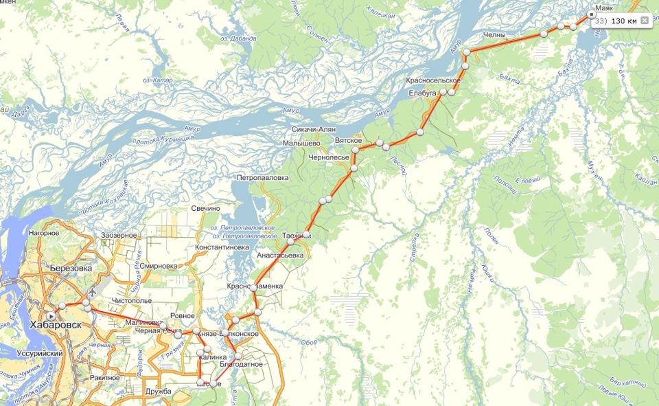 Карта дорог хабаровского