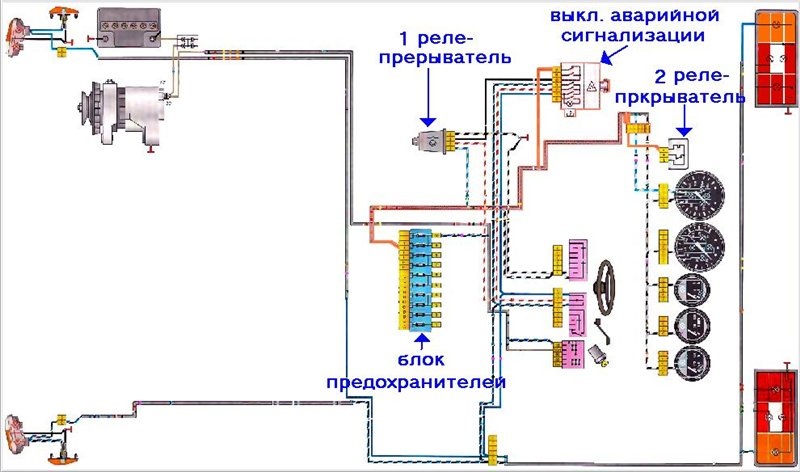 Схема проводки поворотников