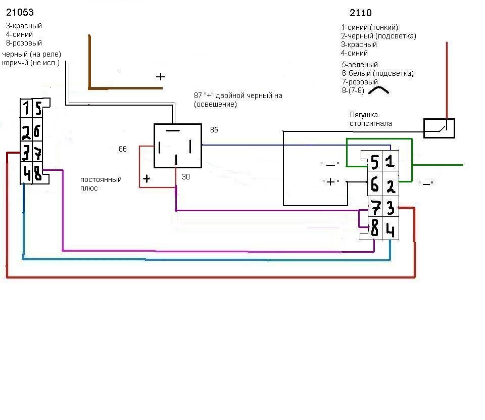 Схема сигнализации ваз 2110