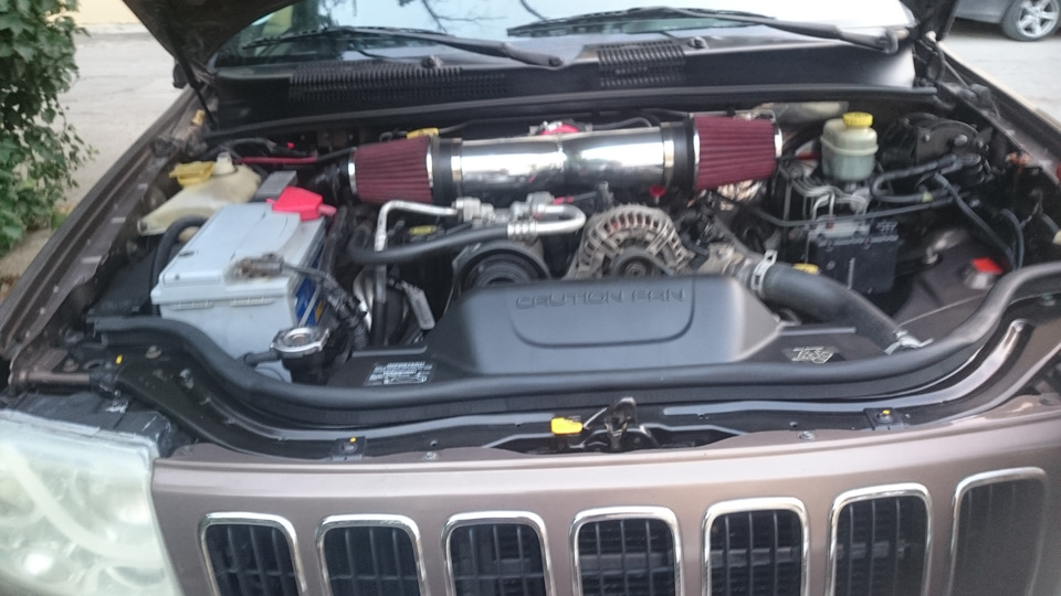 Chrom intake cold air intake — Jeep Grand Cherokee (WJ), 4,7 л, 2002