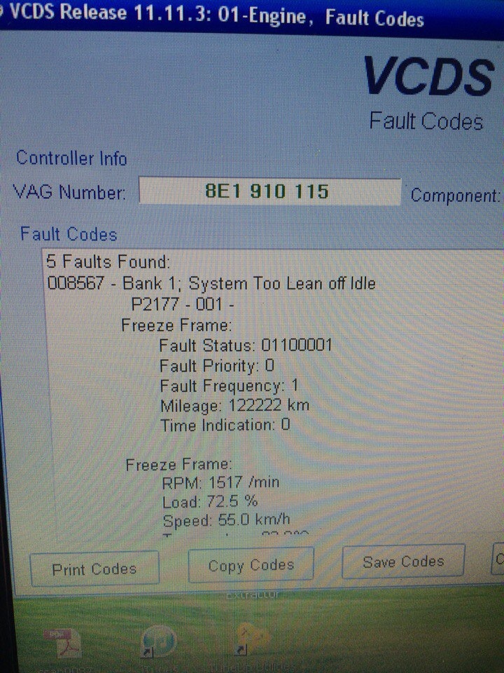 vag fault code 00096