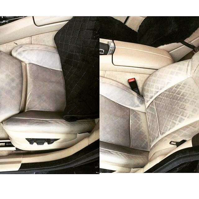 Реставрация кожаных сидений BMW 5 GT после использования некачественных ...