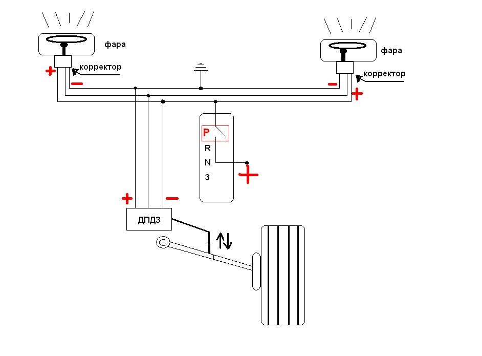 Распиновка корректора фар