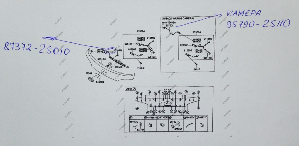 Замена камеры Hyundai IX35