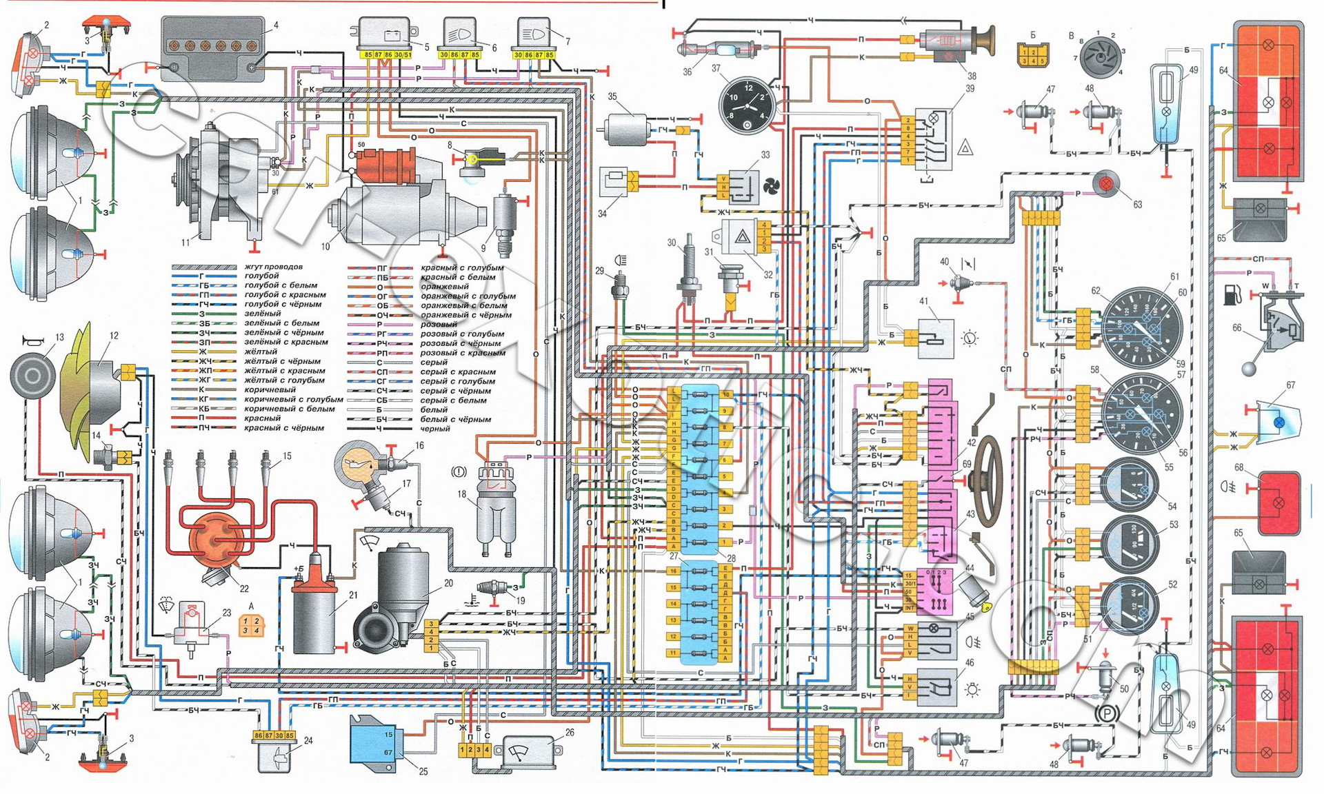 Ваз 21061 электрическая схема