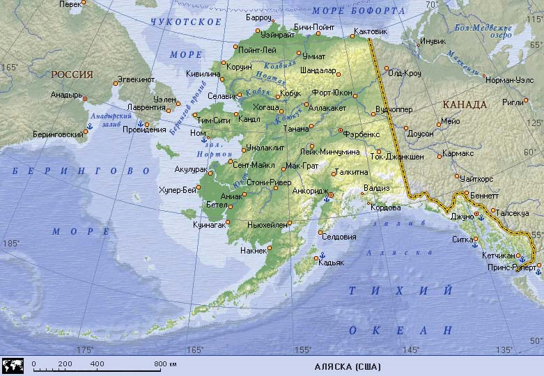 Карта россии до продажи аляски сша