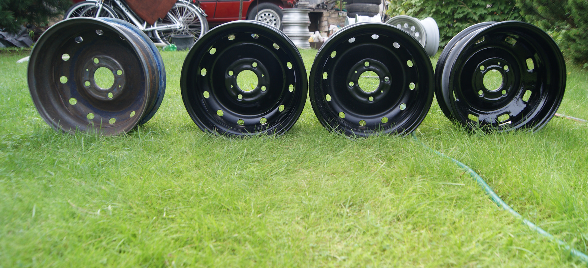 Пескоструй и покраска железных дисков — Peugeot 205, 1,4 л, 1989 года ...