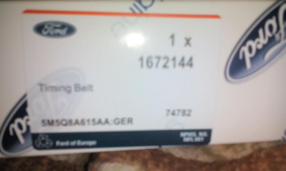 1672144 Комплект замены ремня ГРМ / 1.6 Zetec-S / EcoBoost 01 ~ Ford ...