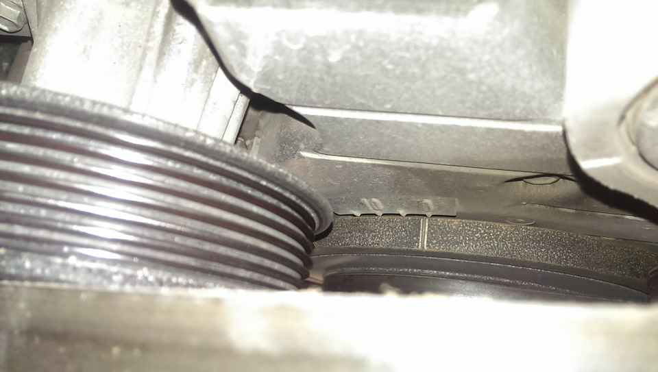 Метка на шкиве коленвала выставлена в положение 0. Небольшое смещение это характерная черта джейзетов — Toyota Soarer (3G)