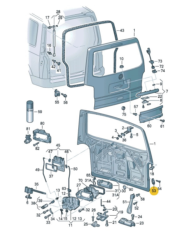 Карта задней двери фольксваген мультивен т5