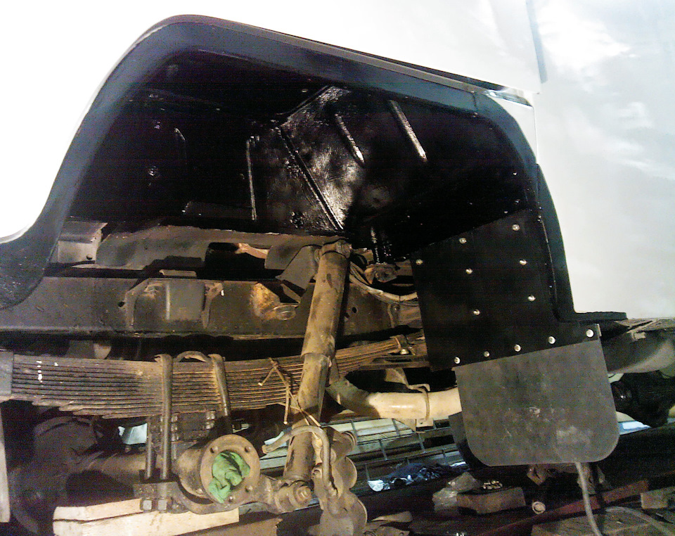 Как поставить брызговики на буханку своими руками