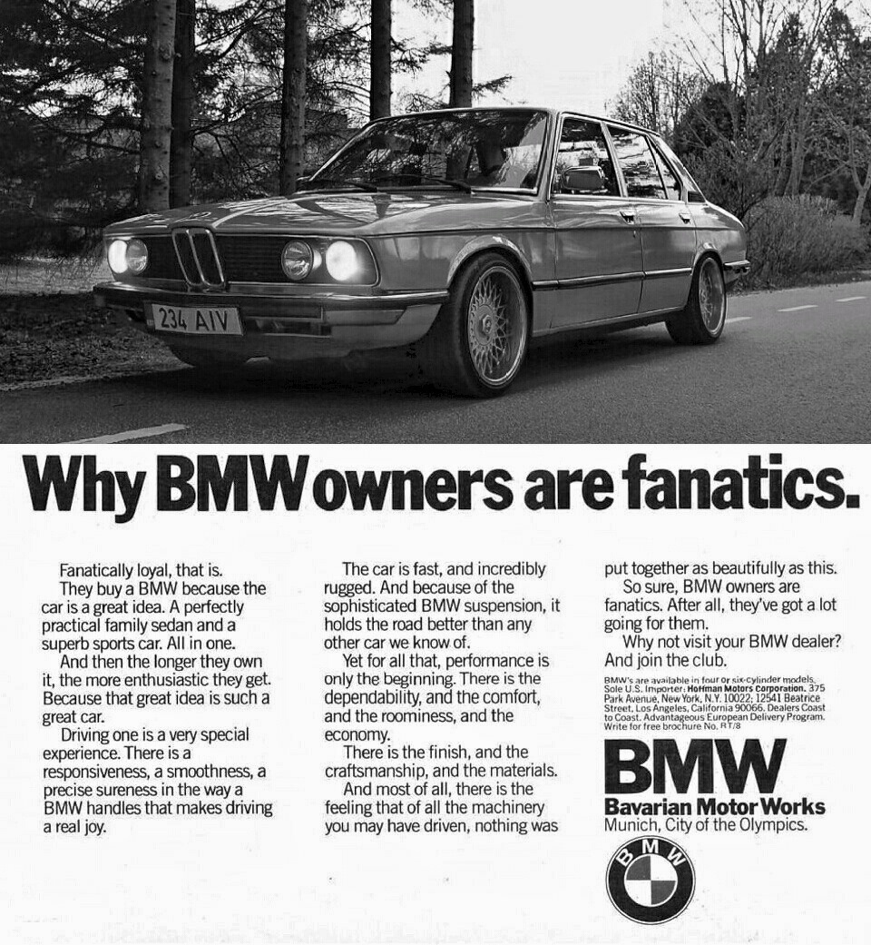 Why BMW owners are fanatics BMW 5 series E12 2 1979