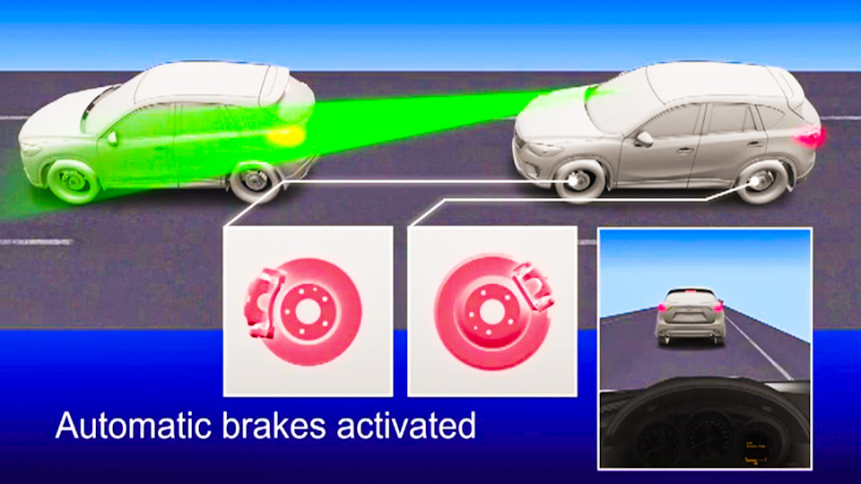 Sbs система интеллектуальной помощи при торможении мазда