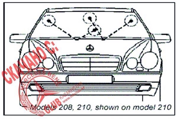 Регулировка омывателя — Mercedes-Benz E-class (W210), 3,2 л, 1998 года ...