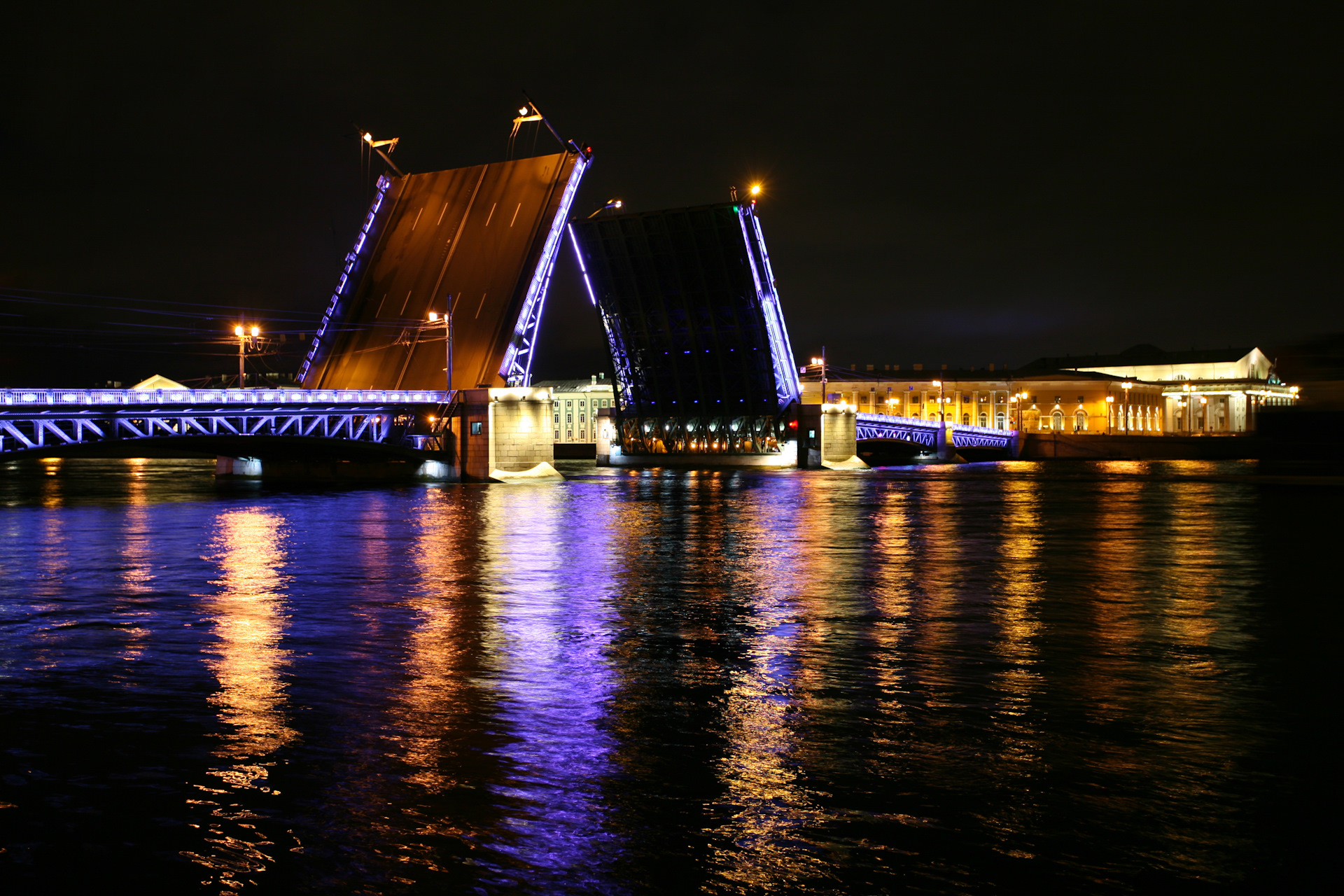 Санкт-Петербург Нива река ночью