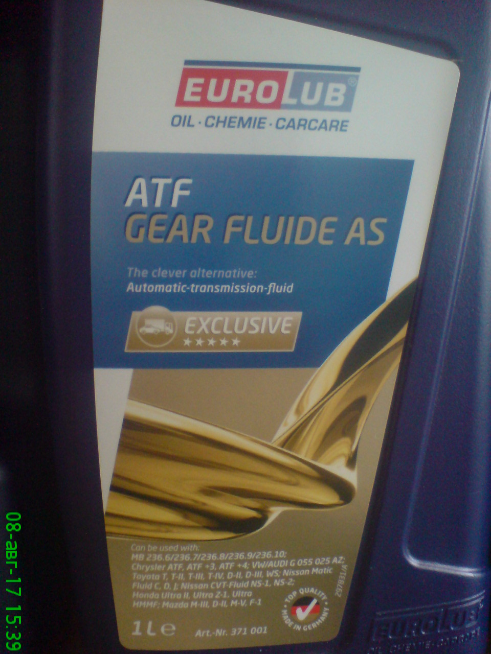 G055025A2 ATF (1л) трансмис. масло для АКПП (6-ступ.) 09G VAG ...