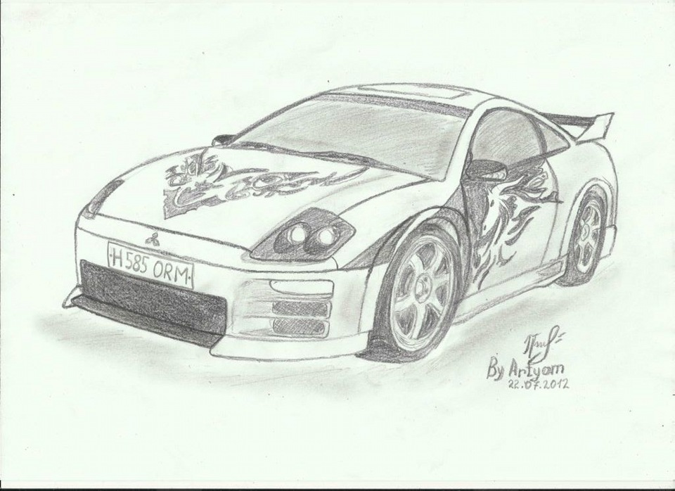 Mitsubishi eclipse рисунок