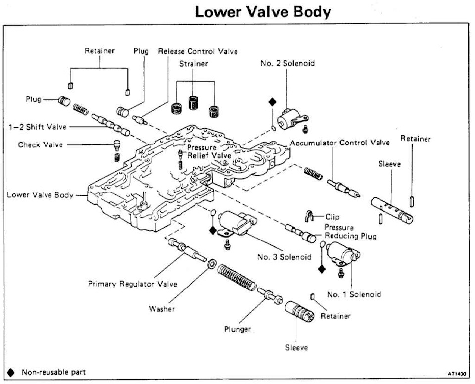 Пропайка соленоидов в автомате A341E — Toyota Crown Wagon (S130), 2,5 л ...
