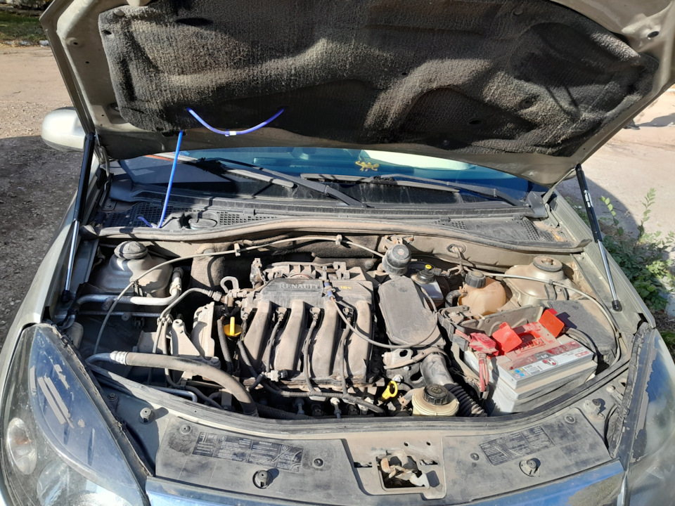 Газовые упоры капота — Renault Sandero 1G, 1,6 л, 2012 года ...