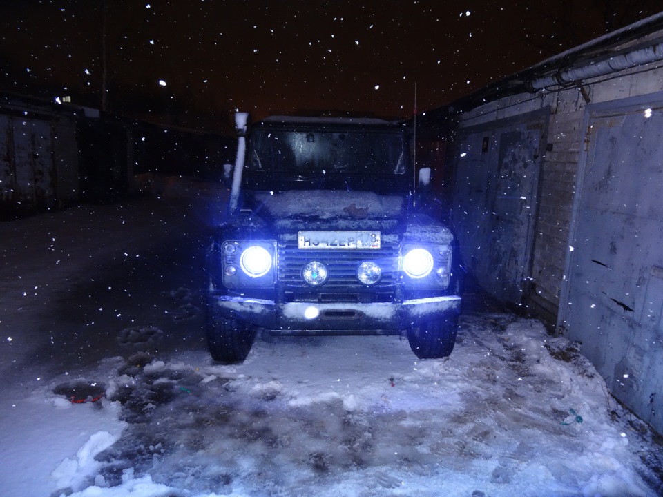 Линзованные фары, выбор. — Land Rover Defender (L315/L316), 2,4 л, 2007 ...