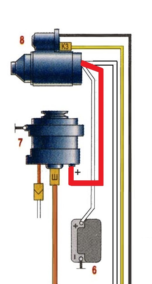 Схема подключения стартера москвич 412