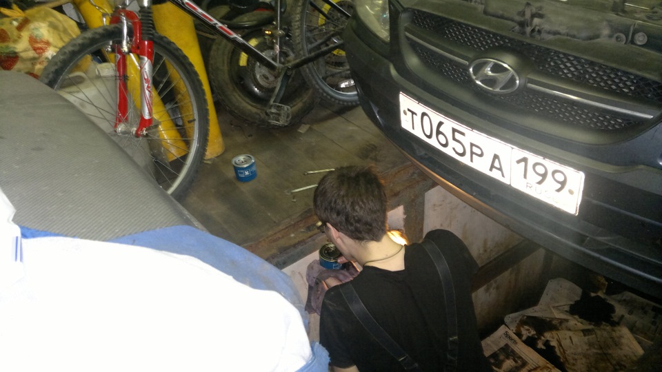 Замена моторного масла со сменой марки масла. — Hyundai Getz, 1,6 л ...