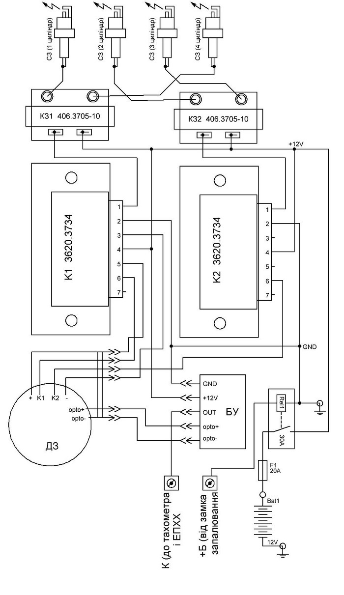 Схема подключения катушек зажигания змз 406