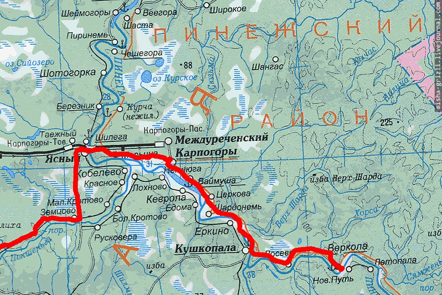 Карта пинежского района архангельской области подробная смотреть