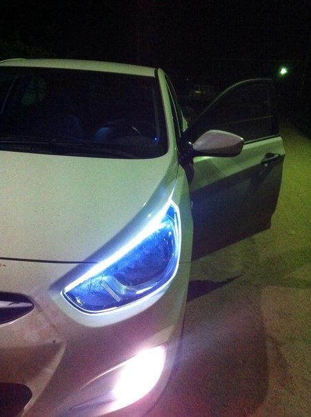 ресничка на фары и сетка на радиаторную решетку — Hyundai Solaris, 1,6 ...