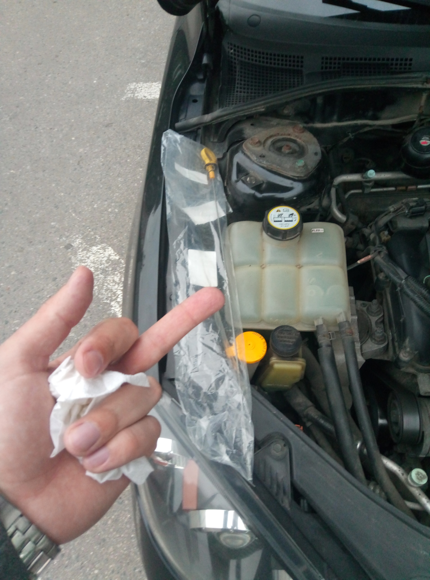 Замена масленого щупа — Mazda 3 (1G) BK, 2 л, 2008 года | своими руками ...