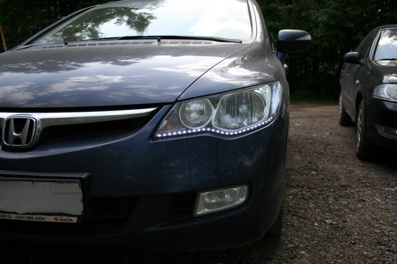 Фары Audi-style — Honda Civic 4D (8G), 1,8 л, 2008 года | стайлинг | DRIVE2