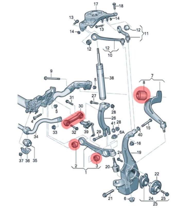 Подвеска ауди а6 с7 схема