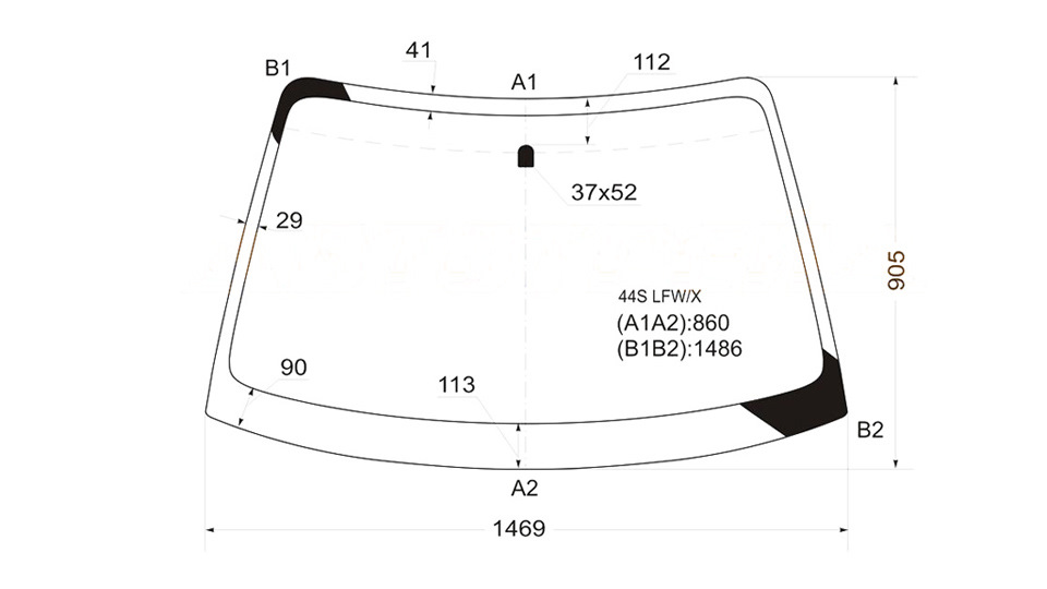 Размер лобового ваз 2112