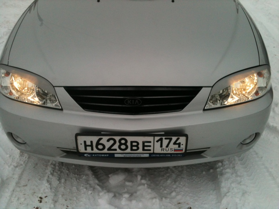 Решетка радиатора: зимний вариант) — KIA Spectra, 1,6 л, 2008 года ...