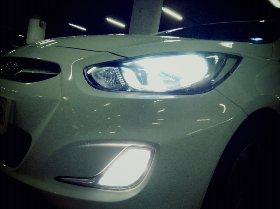 Лампы Philips Diamond vision — Hyundai Solaris (1G), 1,6 л, 2011 года ...