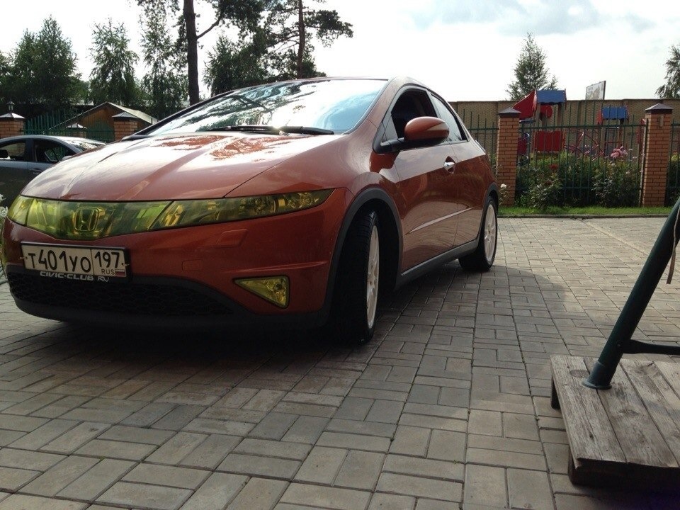 Закатал фары в пленку. — Honda Civic 5D (8G), 1,8 л, 2008 года ...
