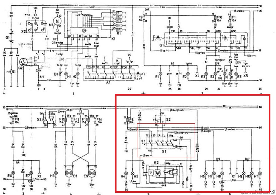 Электрическая схема мерседес 308d