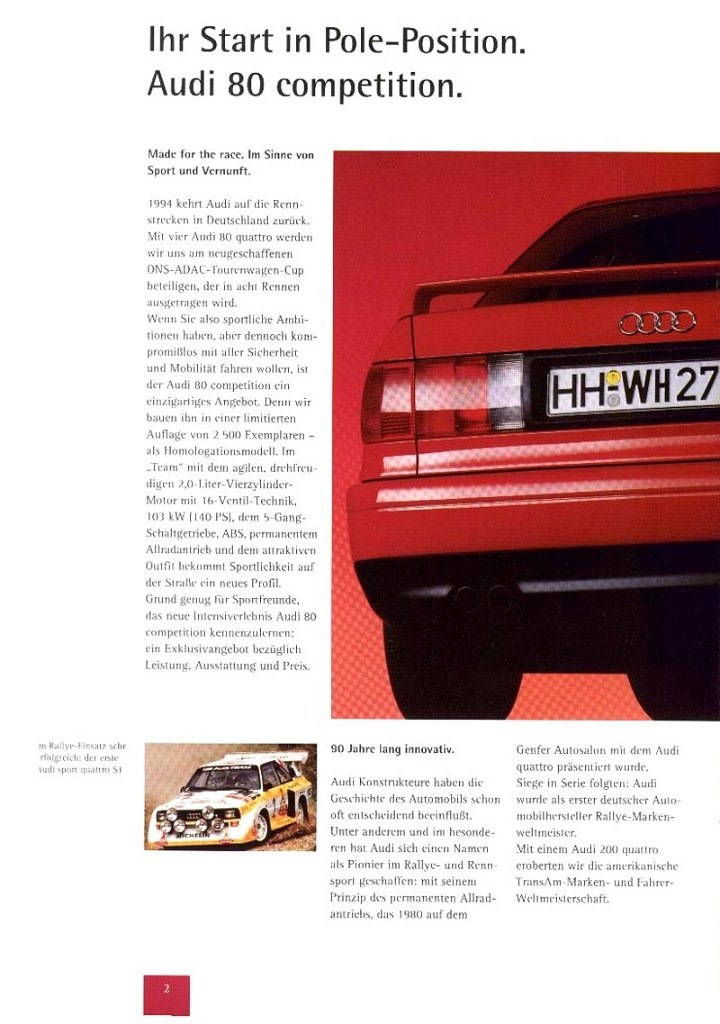 Audi 80 Quattro Competition Prospekt Drive2