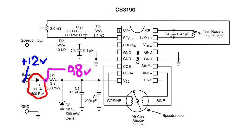 Тахометр на микросхеме cs8190enf16