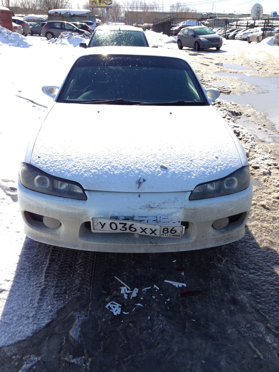 Погнули номер злодеи 21.03.2014 — Nissan Silvia (S15), 2 л, 1999 года | ДТП  | DRIVE2