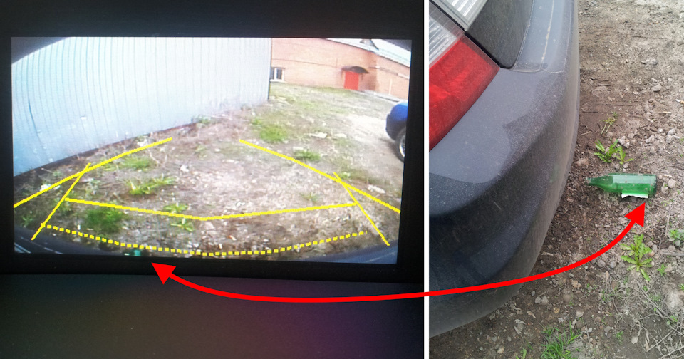 оценка расстояния до бордюра, на примере бутылки, которая лежала не по центру. — Honda Civic 4D (9G)