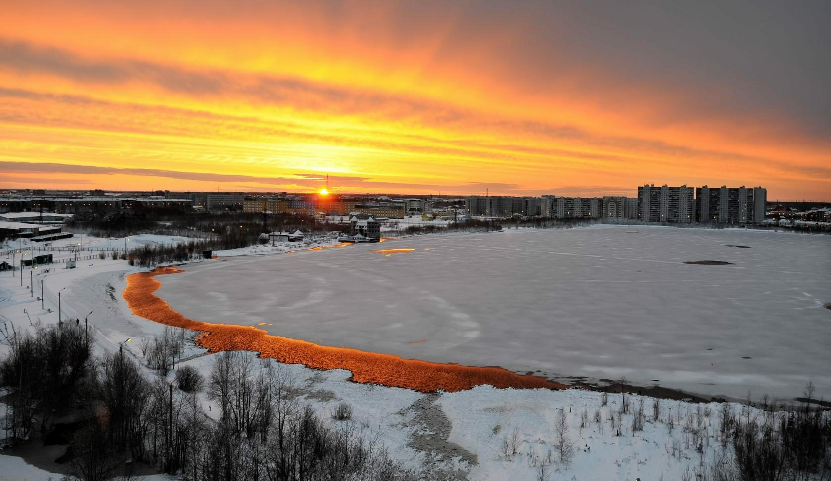 Комсомольское озеро Нижневартовск зимой