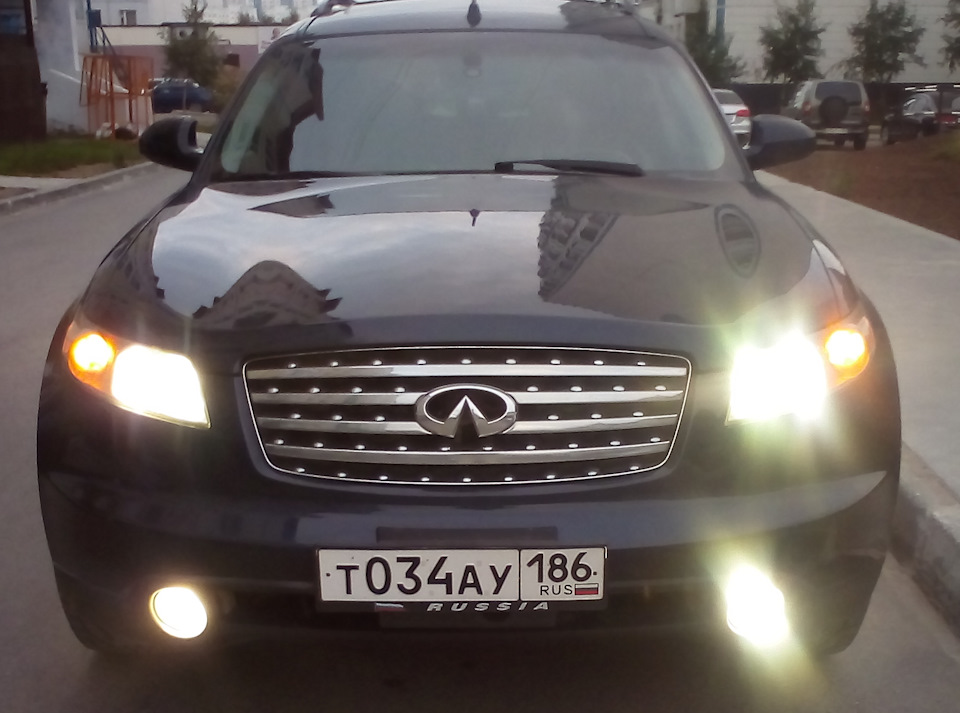 Штаное ДХО и ДХО в поворотник — Infiniti FX (1G), 3,5 л, 2007 года ...