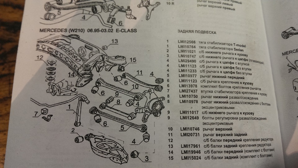 Передняя подвеска w210 схема